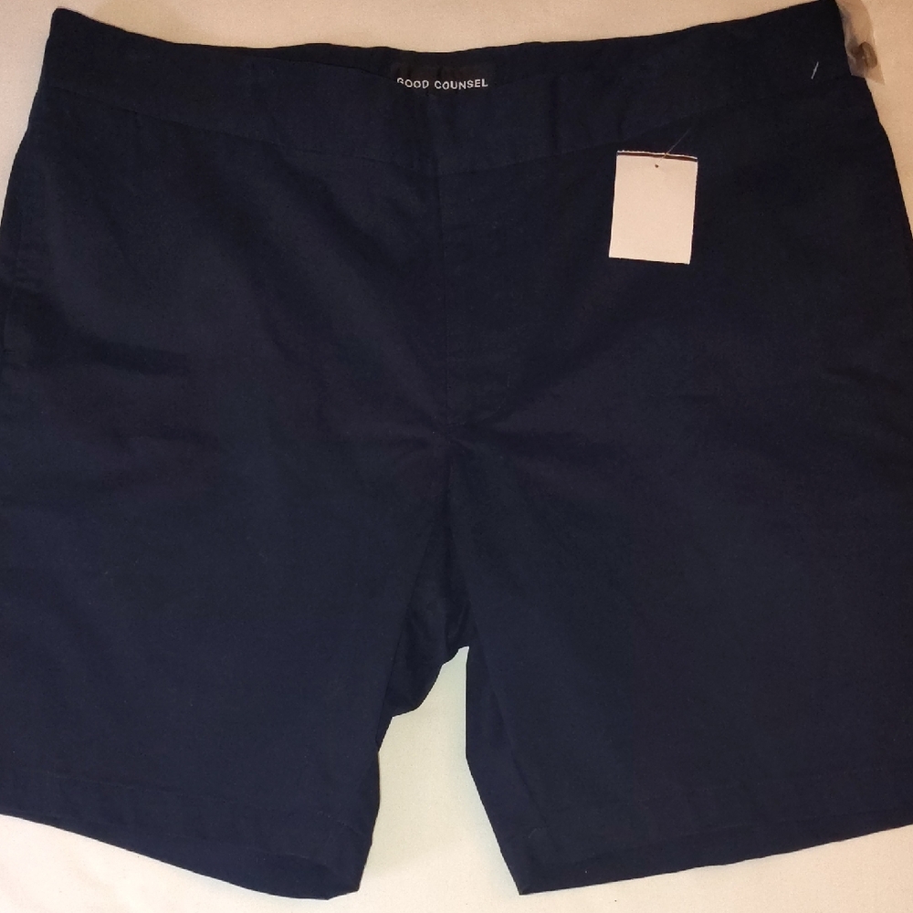 Good Counsel Men's Dark Blue Flat Front Shorts New With Tags Size 46